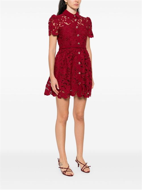 Lace mini dress SELF PORTRAIT | PF25112SBURGUNDY